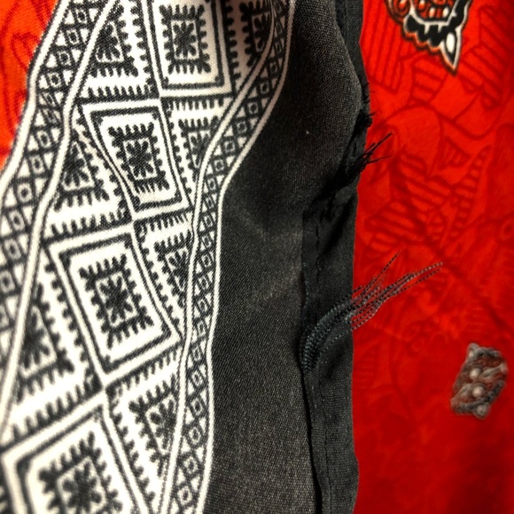 Sante Caftan Gown Orange Red Gold One Size - Picture 4 of 8